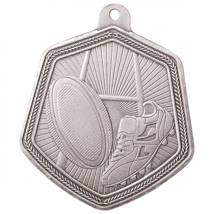 FALCON RUGBY MEDAL 65MM - SILVER